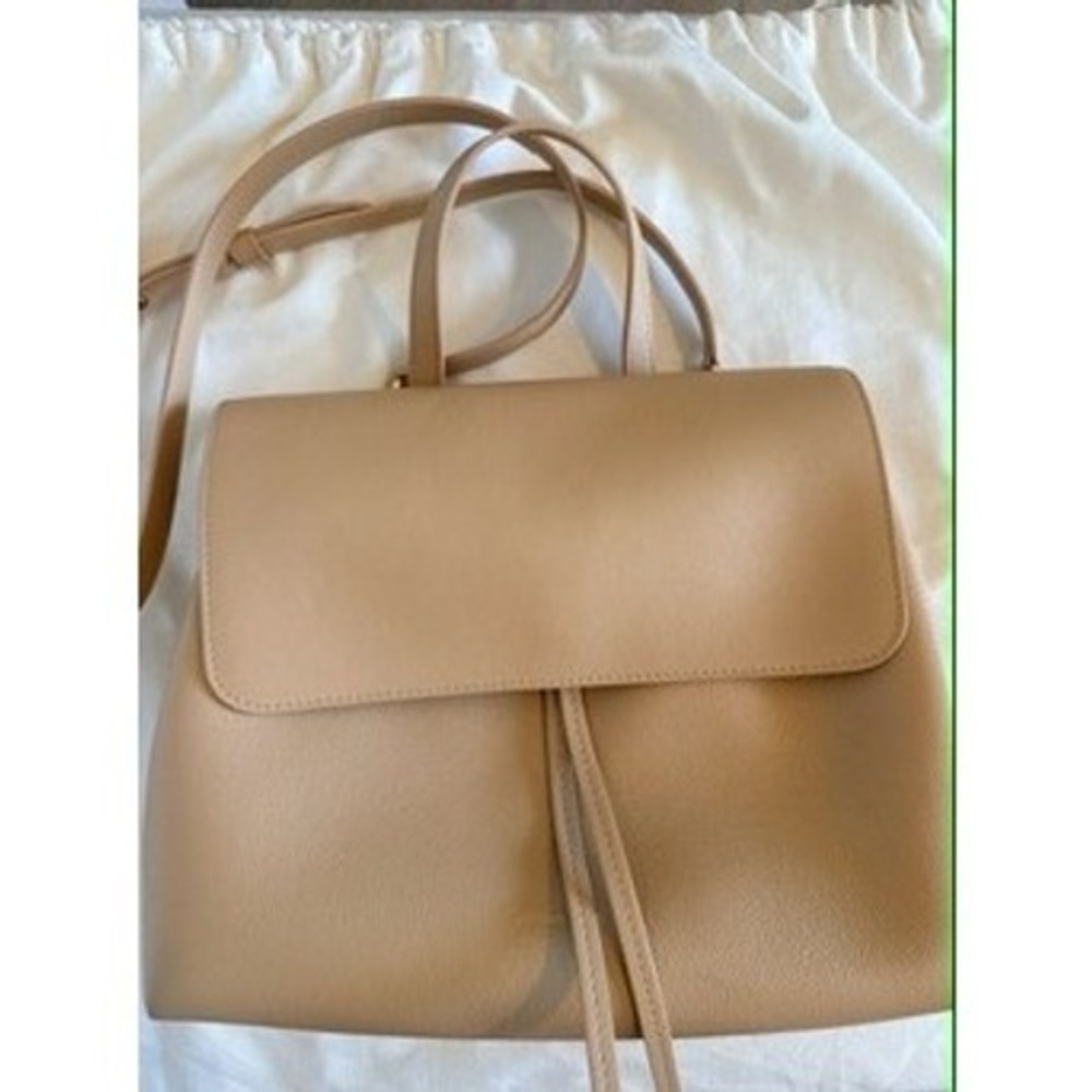 Mansur Gavriel Lady Bag Sand Beige Pebbled Leather Satchel Crossbody Handbag - Picture 1 of 7